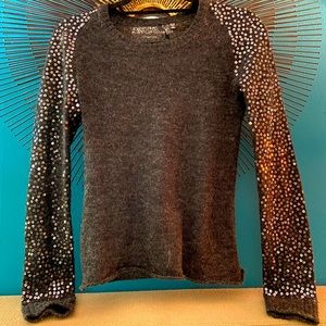 Sequined-sleeve Sheer Sweater